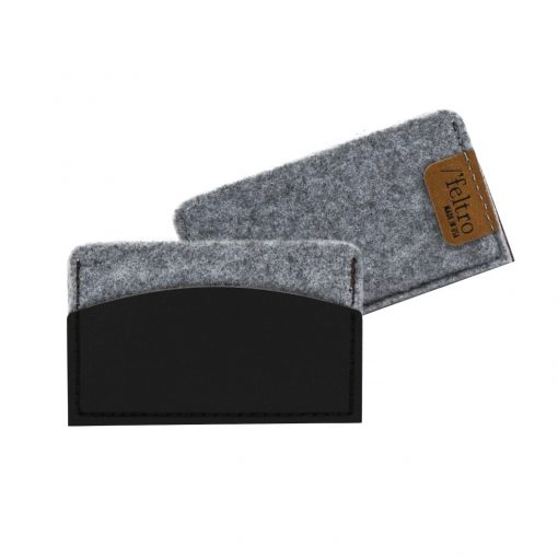 Feltro Collection Brief Leather and Felt Business Card Holder-4