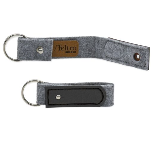 Gray Felt Key Ring with Leather-7